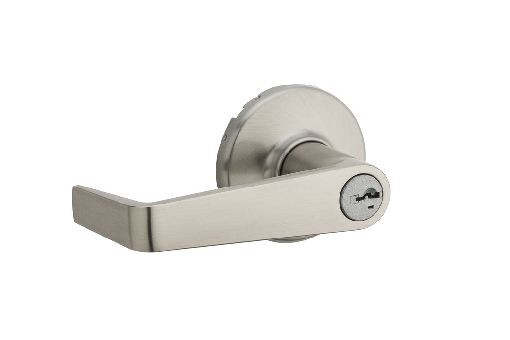 Kwikset 756KNL-15S Kingston Lever Light Commercial Keyed Entry Door Lock SmartKey with RCAL Latch and RCS Strike Satin Nickel Finish