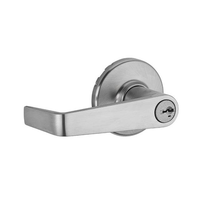 Kwikset 756KNL-26DS Kingston Lever Light Commercial Keyed Entry Door Lock SmartKey with RCAL Latch and RCS Strike Satin Chrome Finish