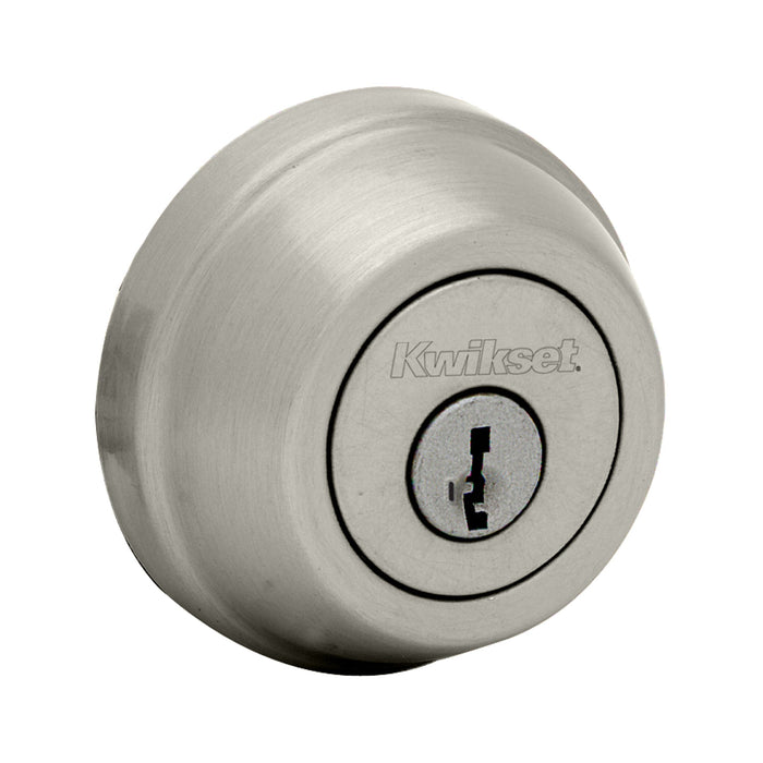 Kwikset 780-15SR Single Cylinder Deadbolt SmartKey with RCAL Latch and 5303 Strike Satin Nickel Finish