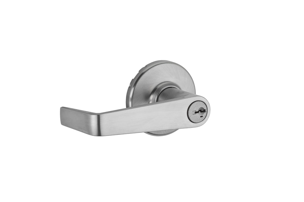 Kwikset 781KNL-26DS Kingston Lever Light Commercial Storeroom Lock SmartKey with RCAL Latch and RCS Strike Satin Chrome Finish