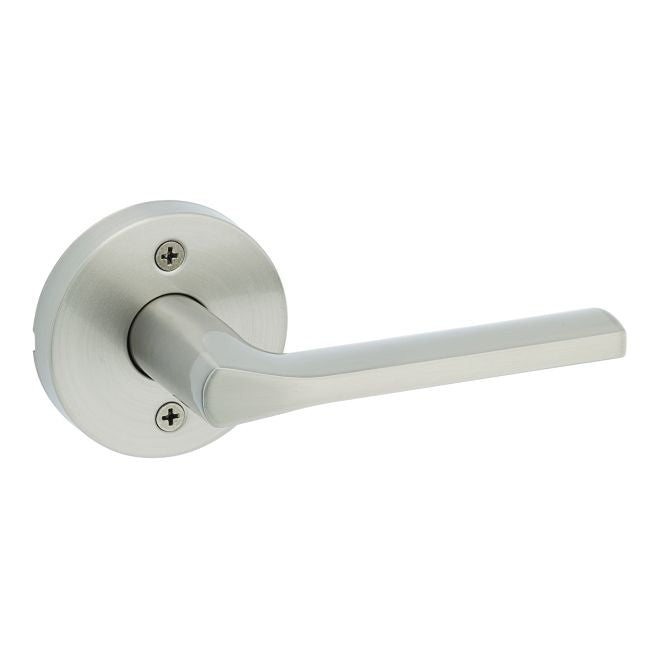 Kwikset 788LSLRDT-15 Lisbon Lever with Round Rose Half Dummy Satin Nickel Finish