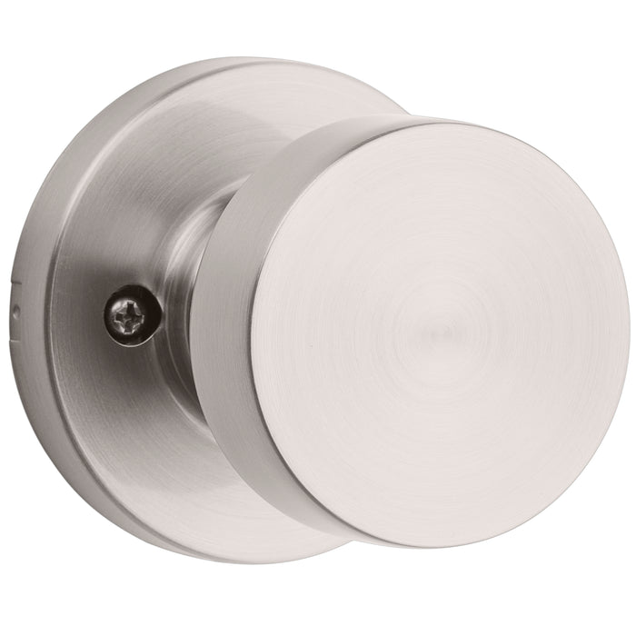 Kwikset 788PSKRDT-15 Pismo Knob with Round Rose Half Dummy Satin Nickel Finish