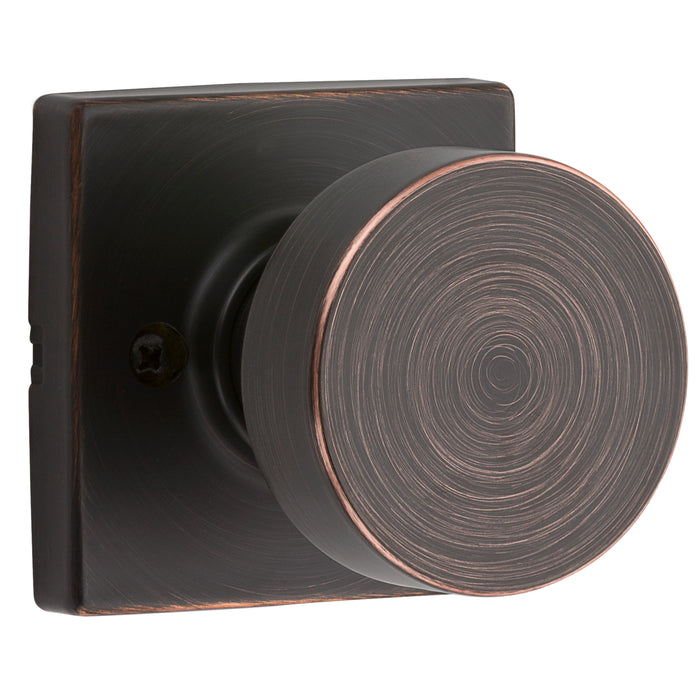 Kwikset 788PSKSQT-11P Pismo Knob with Square Rose Half Dummy Venetian Bronze Finish