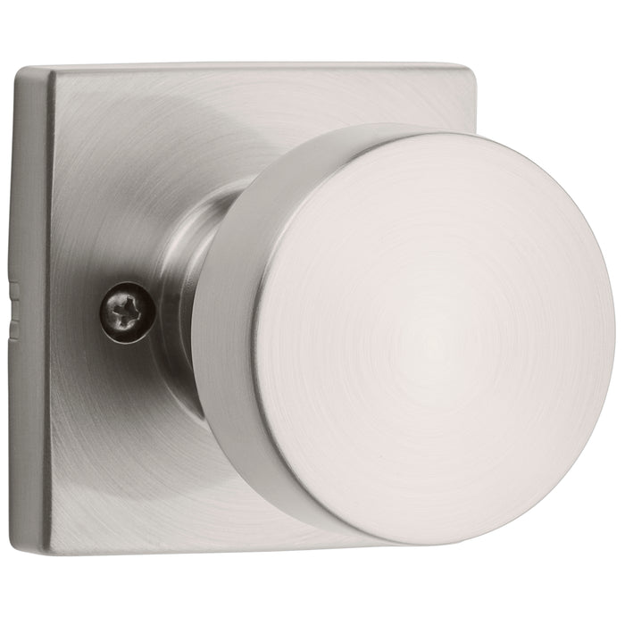 Kwikset 788PSKSQT-15 Pismo Knob with Square Rose Half Dummy Satin Nickel Finish