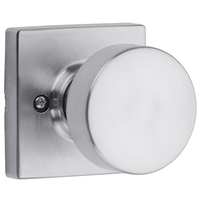 Kwikset 788PSKSQT-26D Pismo Knob with Square Rose Half Dummy Satin Chrome Finish