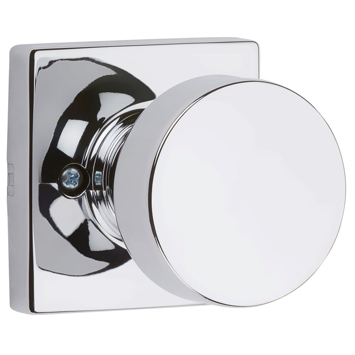 Kwikset 788PSKSQT-26 Pismo Knob with Square Rose Half Dummy Bright Chrome Finish