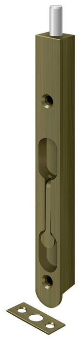 Deltana 7FBZ5 7" Flush Bolt; Zinc; Antique Brass Finish