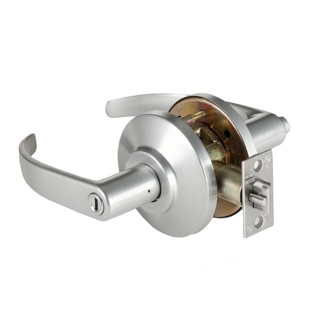 Best 7KC30L14DS3626 7K Series 2-3/4" Backset Privacy 14 Lever and D Rose ANSI Strike Satin Chrome Finish