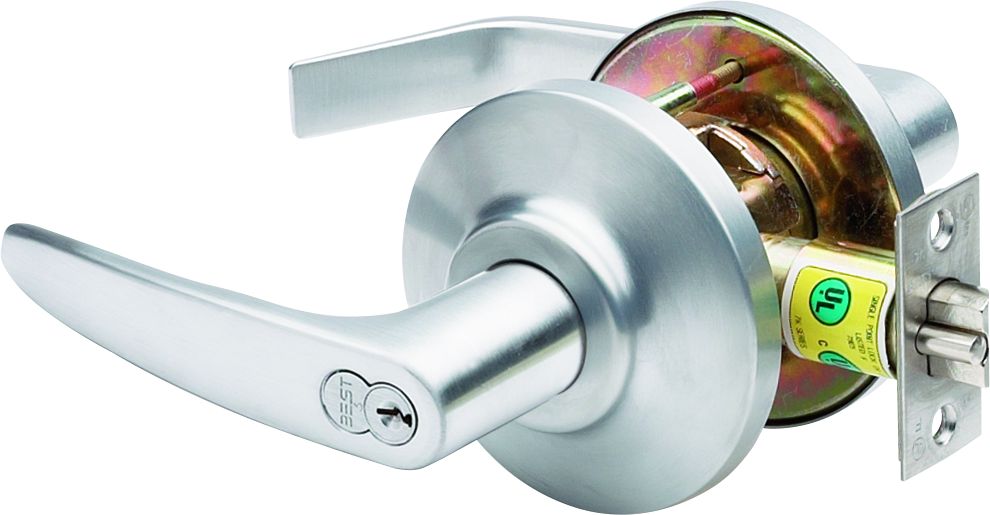 Best 7KC37AB16DS3626 7K Series 2-3/4" Backset 7 Pin Entry 16 Lever and D Rose ANSI Strike Less Core Satin Chrome Finish