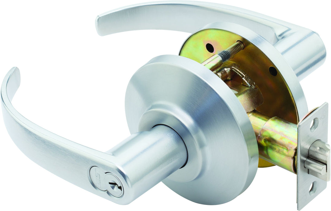 Best 7KC37D14DS3626 7K Series 2-3/4" Backset 7 Pin Storeroom 14 Lever and D Rose ANSI Strike Less Core Satin Chrome Finish