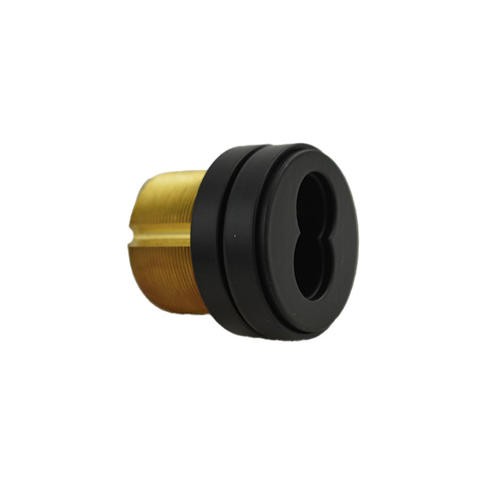 Schlage Commercial 80101622 Small Format Interchangeable Core Mortise Cylinder with L Cam; Compression Ring; and 1/4" Blocking Ring Matte Black Finish