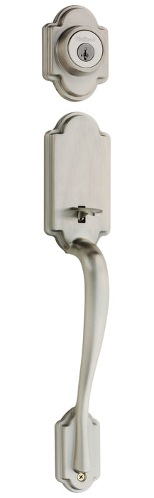 Kwikset 802ANLIP-15V1 Arlington Dummy Exterior Handleset with New Chassis Satin Nickel Finish