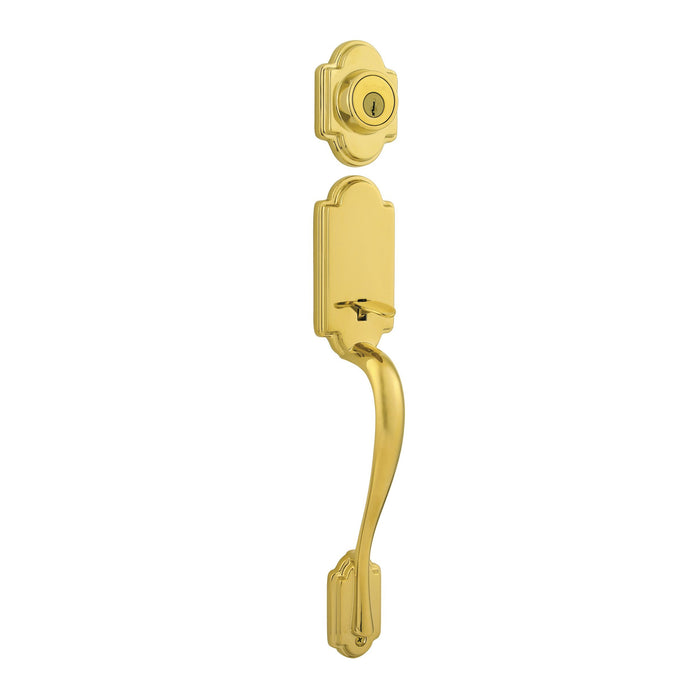 Kwikset 802ANLIP-L03V1 Arlington Dummy Exterior Handleset with New Chassis Lifetime Brass Finish