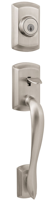 Kwikset 802AVHLIP-15 Avalon Dummy Exterior Handleset Satin Nickel Finish