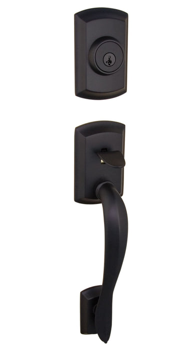 Kwikset 802AVHLIP-514 Avalon Dummy Exterior Handleset Matte Black Finish