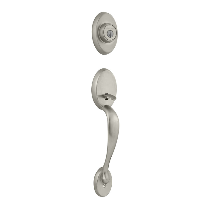 Kwikset 802CELIP-15V1 Chelsea Dummy Exterior Handleset with New Chassis Satin Nickel Finish