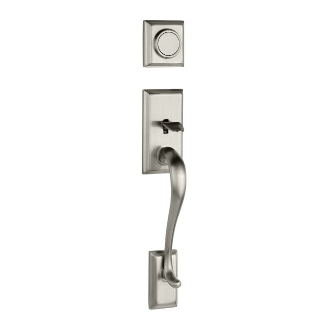 Kwikset 802HELIP-15 Hawthorne Dummy Exterior Handleset Satin Nickel Finish