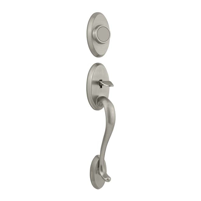 Kwikset 802SELIP-15 Shelburne Dummy Exterior Handleset Satin Nickel Finish