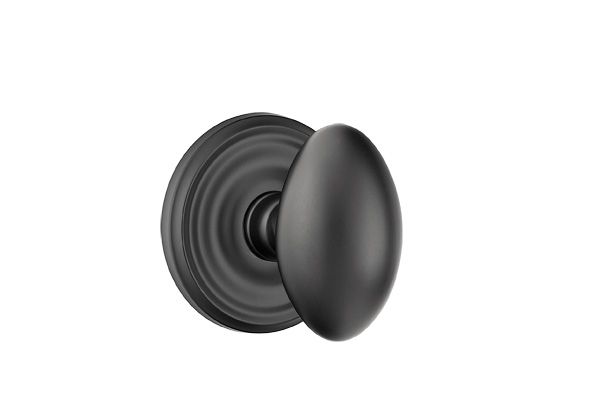 Emtek 8050EUS19 Egg Knob Dummy Pair with Regular Rose for 1-1/4" to 2" Door Flat Black Finish