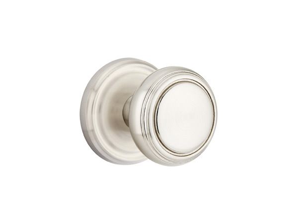 Emtek 8050NWUS15 Norwich Knob Dummy Pair with Regular Rose for 1-1/4" to 2" Door Satin Nickel Finish