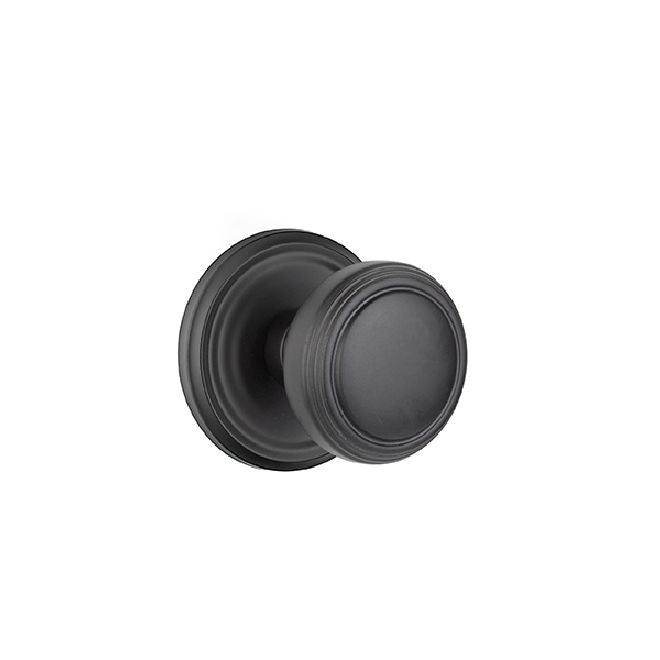 Emtek 8050NWUS19 Norwich Knob Dummy Pair with Regular Rose for 1-1/4" to 2" Door Flat Black Finish