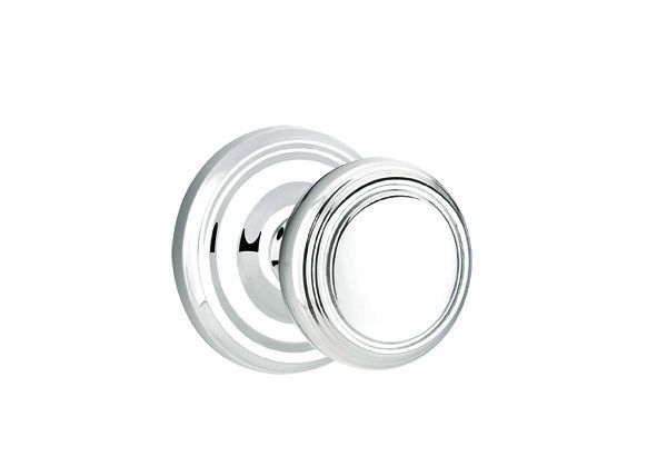 Emtek 8050NWUS26 Norwich Knob Dummy Pair with Regular Rose for 1-1/4" to 2" Door Polished Chrome Finish