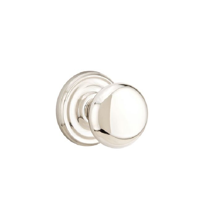 Emtek 8050PUS14 Providence Knob Dummy Pair with Regular Rose for 1-1/4" to 2" Door Polished Nickel Lifetime Finish