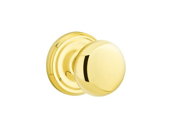 Emtek 8050PUS3 Providence Knob Dummy Pair with Regular Rose for 1-1/4" to 2" Door Polished Brass Lifetime Finish