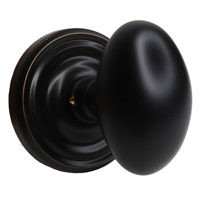 Emtek 8100EUS10B Egg Knob 2-3/8" Backset Passage with Regular Rose for 1-1/4" to 2" Door Oil Rubbed Bronze Finish