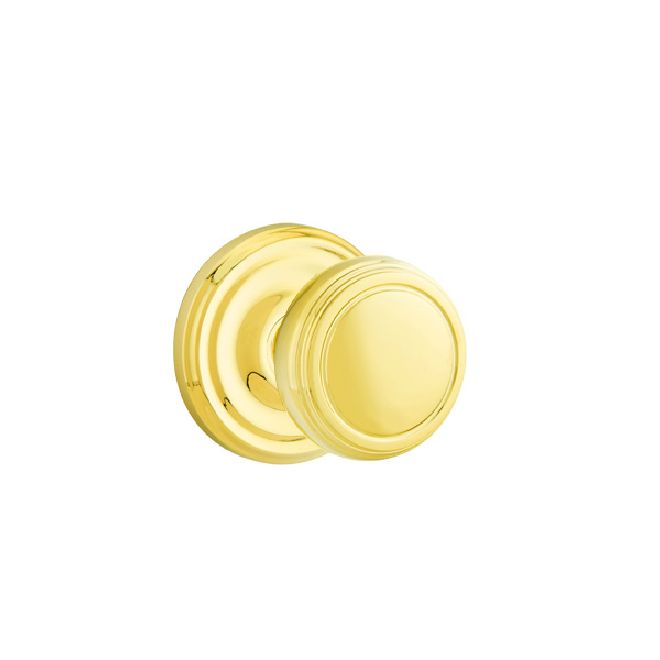 Emtek 8100NWUS3 Norwich Knob 2-3/8" Backset Passage with Regular Rose for 1-1/4" to 2" Door Polished Brass Lifetime Finish