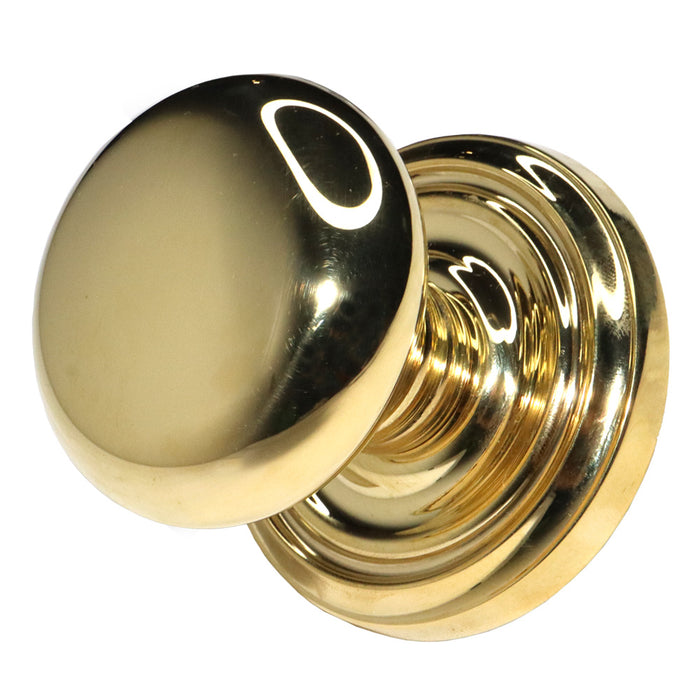 Emtek 8100PUS3NL Providence Knob 2-3/8" Backset Passage with Regular Rose for 1-1/4" to 2" Door Unlacquered Brass Finish