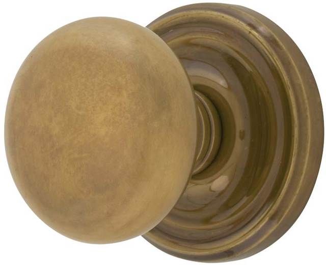 Emtek 8100PUS7 Providence Knob 2-3/8" Backset Passage with Regular Rose for 1-1/4" to 2" Door French Antique Brass Finish