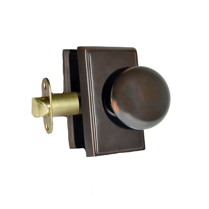 Emtek 8121PUS10B Providence Knob 2-3/8" Backset Passage with Rectangular Rose for 1-1/4" to 2" Door Oil Rubbed Bronze Finish