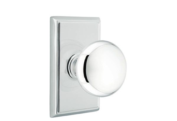 Emtek 8121PUS26 Providence Knob 2-3/8" Backset Passage with Rectangular Rose for 1-1/4" to 2" Door Polished Chrome Finish