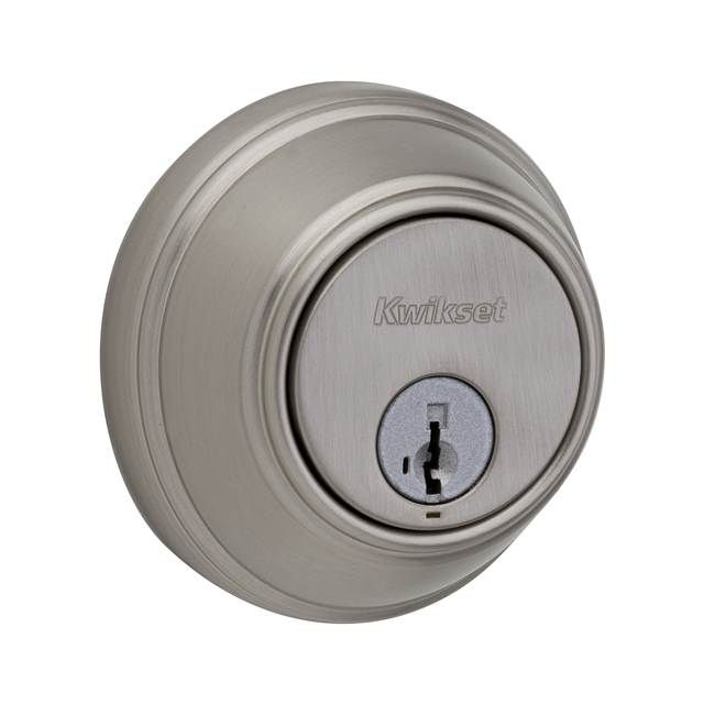 Kwikset 816-15S Key Control Deadbolt SmartKey with RCAL Latch and RCS Strike Satin Nickel Finish