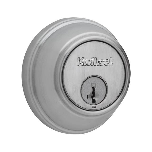 Kwikset 816-26DS Key Control Deadbolt SmartKey with RCAL Latch and RCS Strike Satin Chrome Finish