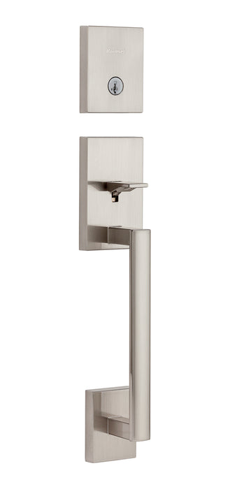 Kwikset 818SCELIP-15S Single Cylinder San Clemente Exterior Handleset with SmartKey with RCAL Latch and RCS Strike Satin Nickel Finish