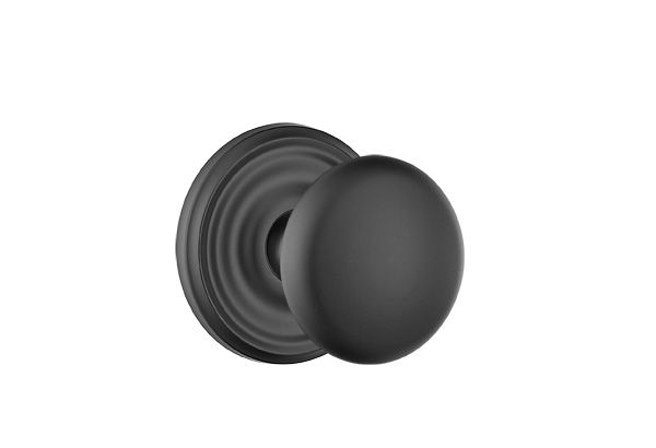 Emtek 8200PUS19 Providence Knob 2-3/8" Backset Privacy with Regular Rose for 1-1/4" to 2" Door Flat Black Finish