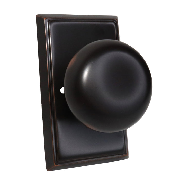 Emtek 8221PUS10B Providence Knob 2-3/8" Backset Privacy with Rectangular Rose for 1-1/4" to 2" Door Oil Rubbed Bronze Finish