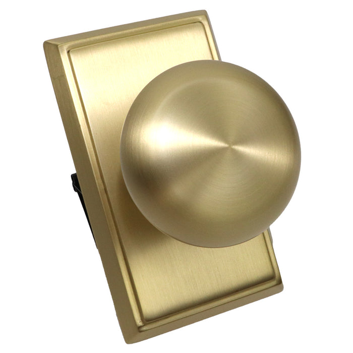 Emtek 8221PUS4 Providence Knob 2-3/8" Backset Privacy with Rectangular Rose for 1-1/4" to 2" Door Satin Brass Finish