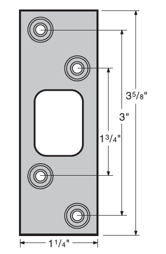 Kwikset 83222-15 3-5/8" Square Deadbolt Strike Satin Nickel Finish