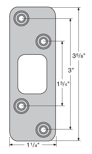 Kwikset 83223-15 3-5/8" Radius Deadbolt Strike Satin Nickel Finish