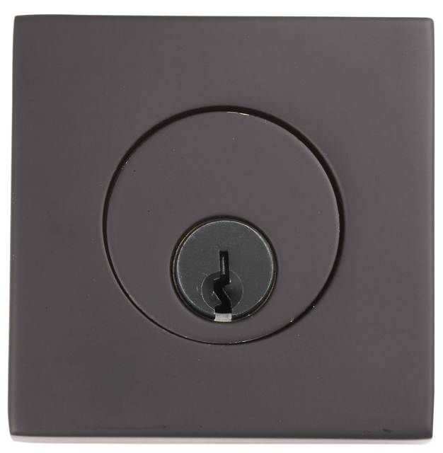 Emtek 8469US10B Square Single Cylinder Deadbolt Oil Rubbed Bronze Finish