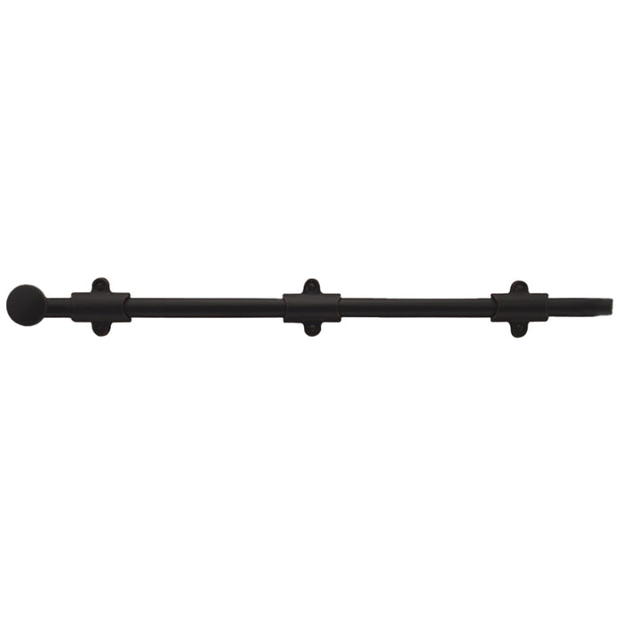 Emtek 8513US19 18" Surface Bolt with 3 Strikes Flat Black Finish