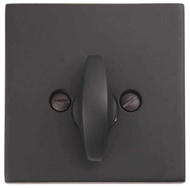 Emtek 8569US19 Square Single Sided Deadbolt with 2-3/8" and 2-3/4" Backset for 1-3/8" to 2-3/8" Door Flat Black Finish