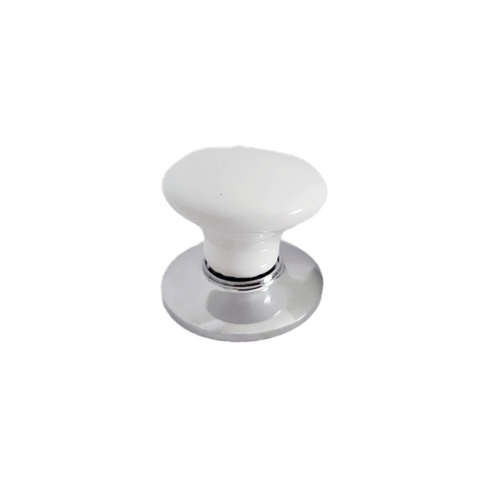 Emtek 86001US26 Ice White Porcelain 1-3/8" Cabinet Knob Polished Chrome Finish