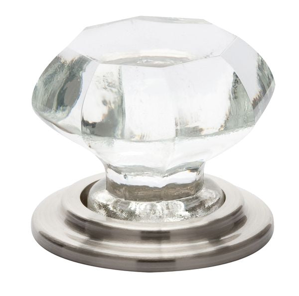 Emtek 86028US15 Old Town Clear 1-3/4" Cabinet Knob Satin Nickel Finish