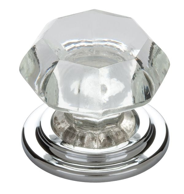 Emtek 86028US26 Old Town Clear 1-3/4" Cabinet Knob Polished Chrome Finish