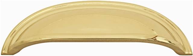 Emtek 86123US3 Cup Cabinet Pull with 3" Center To Center Polished Brass Lifetime Finish