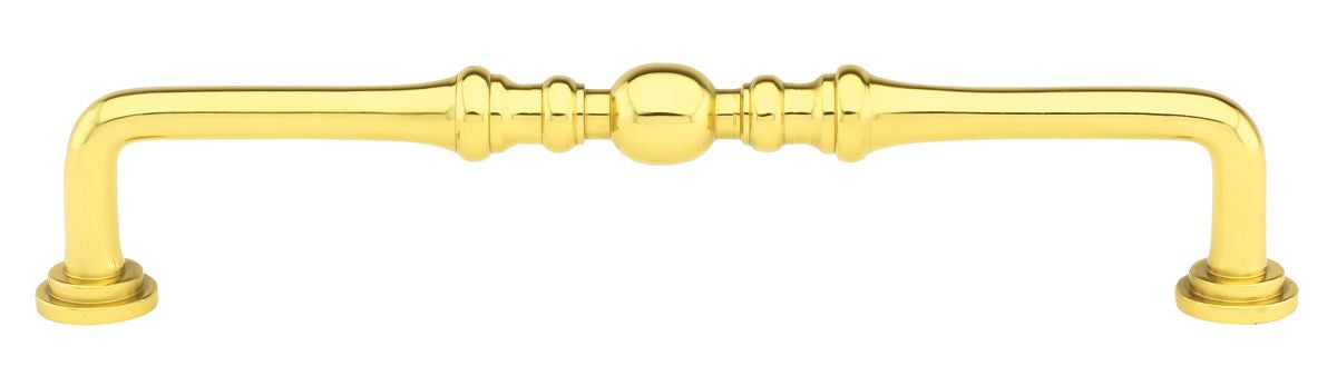 Emtek 86248US3 Spindle Cabinet Pull with 6" Center To Center Polished Brass Lifetime Finish